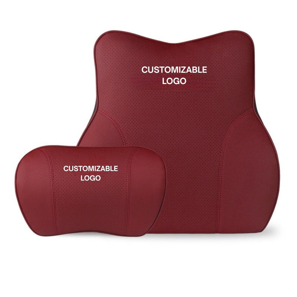 Logo Customizable Memory Foam Car Seat Cushion – Ergonomic Neck & Lumbar Support Set