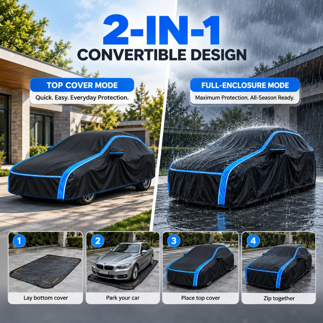720D 2-in-1 Full Enclosed Car Cover