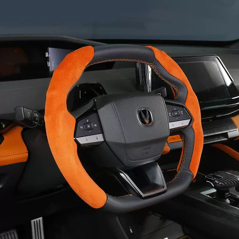 Gripzon Racing Suede Steering Wheel Cover – Breathable, Anti-Slip & Universal Fit