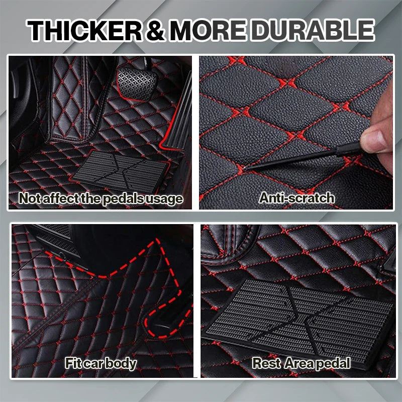 Elvie 2026 Premium 5-Layer Leather Custom Floor Mats for Cars