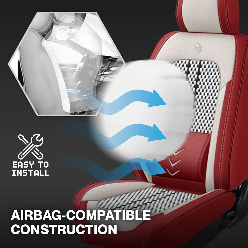 Nozel Lumbar Support Seat Cover, Custom Fit All-Season Seat Cushion for Car