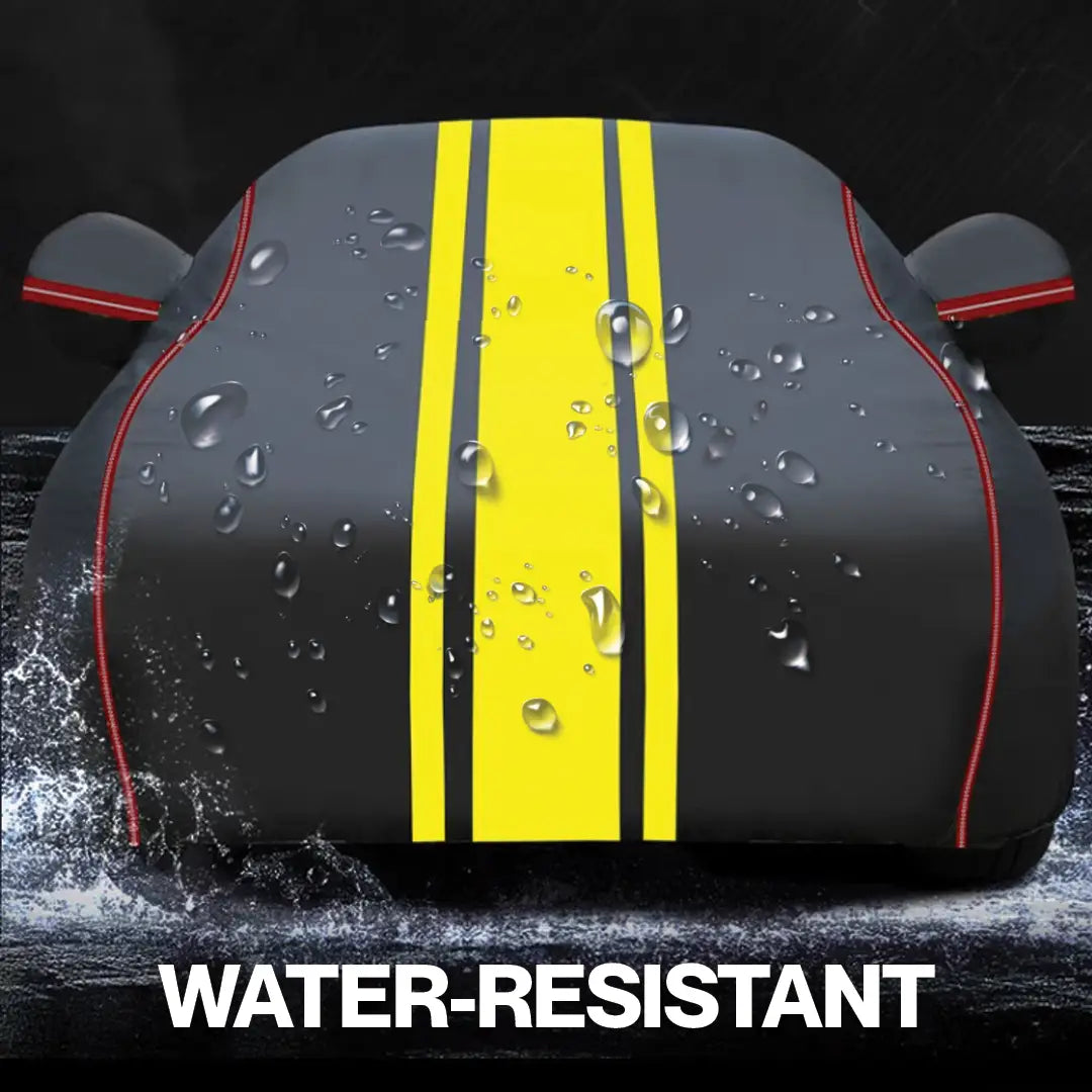 AutoPrimez custom-fit car cover for protecting a parked vehicle