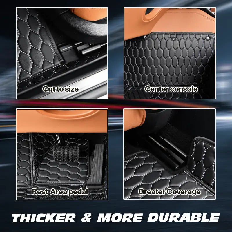 DriveMax Leather Floor Mats Covers | Heavy Duty, Universal Fit Floor Mats for Cars, SUVs, and Trucks