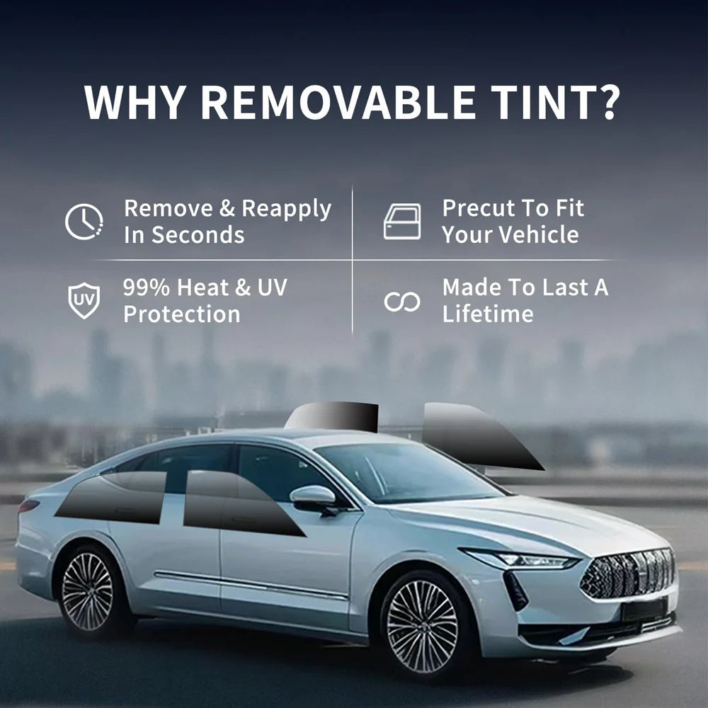 Universal Reduce Infrared Heat & Block UV by 99% Removable Window Tint Film for Cars