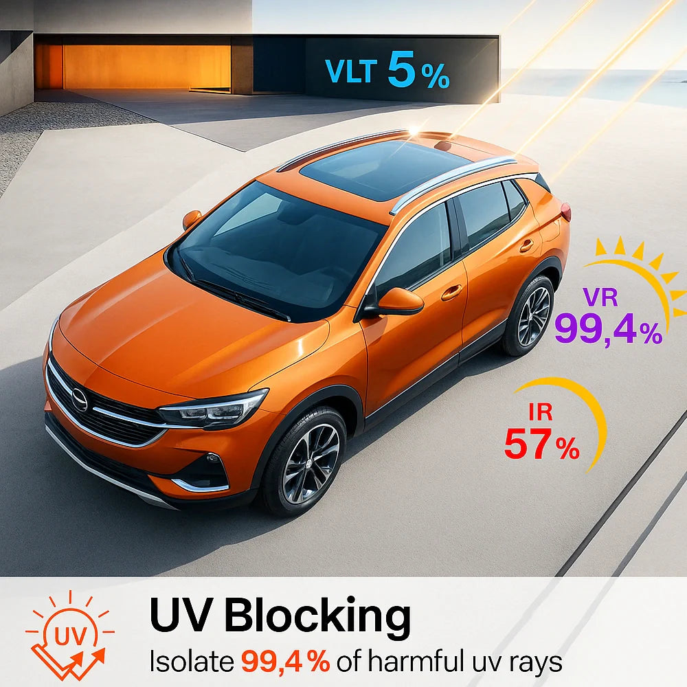 Universal Reduce Infrared Heat & Block UV by 99% Removable Window Tint Film for Cars