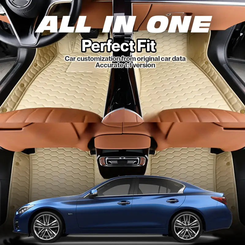 DriveMax Leather Floor Mats Covers | Heavy Duty, Universal Fit Floor Mats for Cars, SUVs, and Trucks