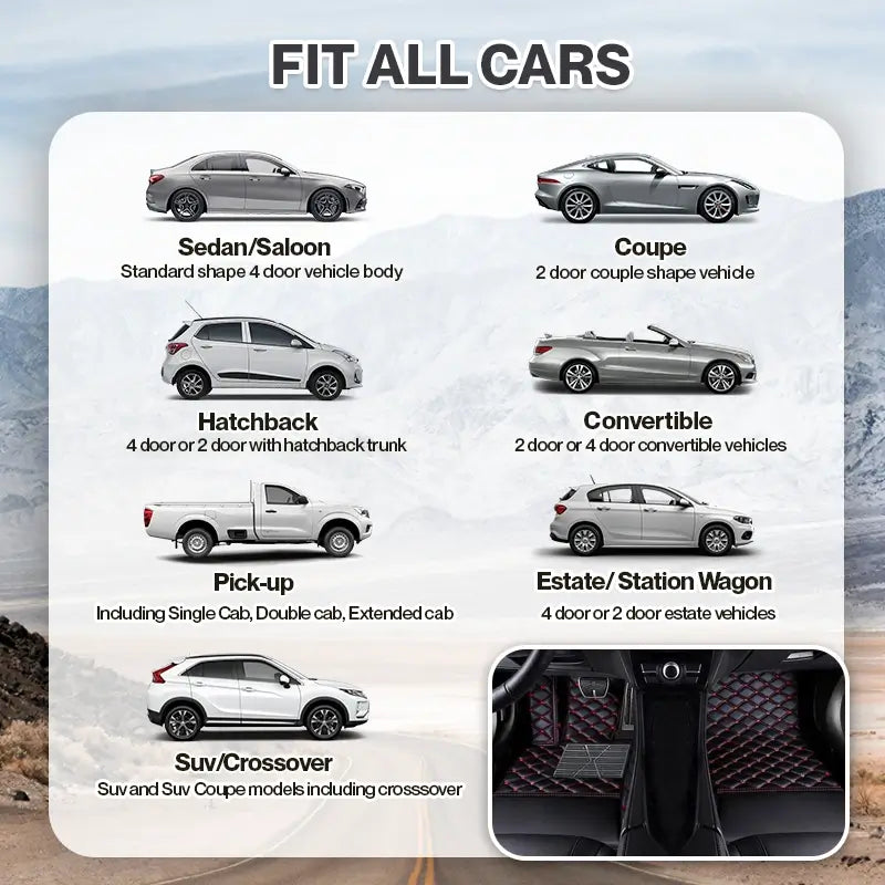 Elvie 2025 Waterproof Non-slip Universal Fit Customized Floor Mats for Cars, SUVs, and Trucks