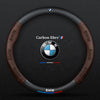 Anti Slip 3D Embossed Carbon Fiber Leather Car Steering Wheel Cover Universal Fit
