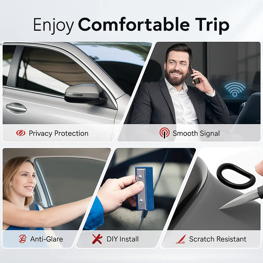 Universal Reduce Infrared Heat & Block UV by 99% Removable Window Tint Film for Cars
