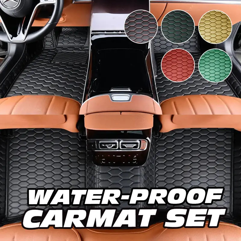DriveMax Leather Floor Mats Covers | Heavy Duty, Universal Fit Floor Mats for Cars, SUVs, and Trucks
