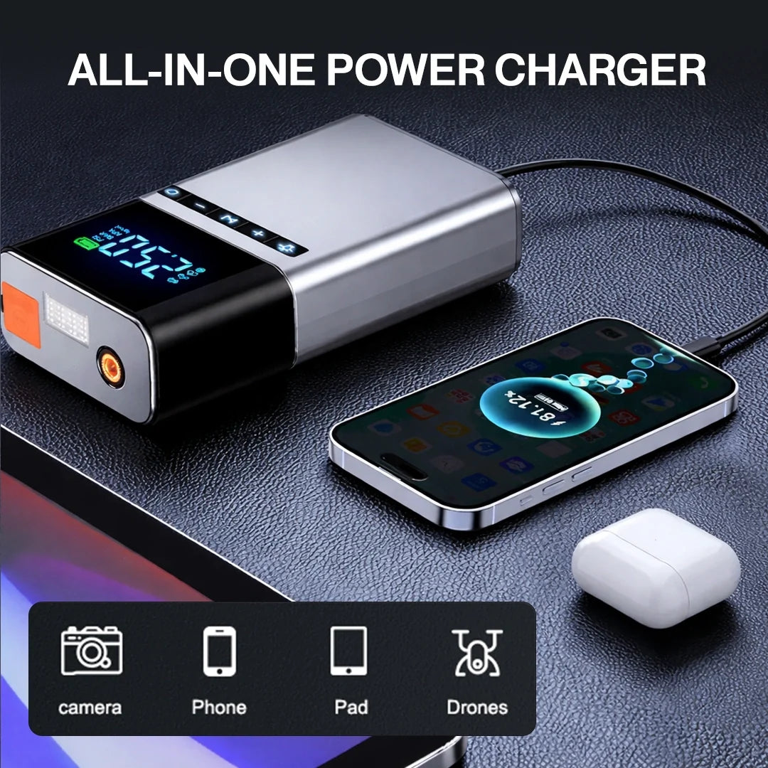 All-in-One Jump Starter & Air Compressor – Compact 6000mAh Power Booster