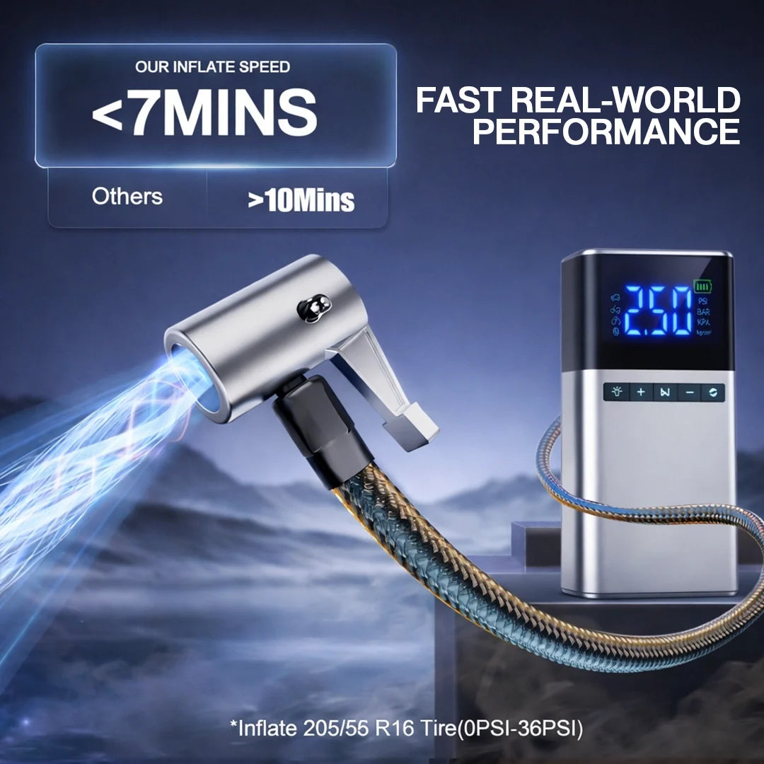 All-in-One Jump Starter & Air Compressor – Compact 6000mAh Power Booster