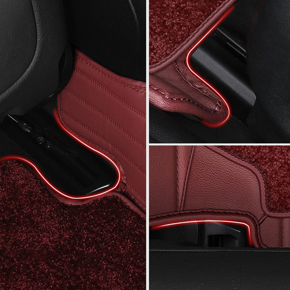 Starlise Sparkle Full-enclosed Leather Car Floor Mats - Logo Customizable