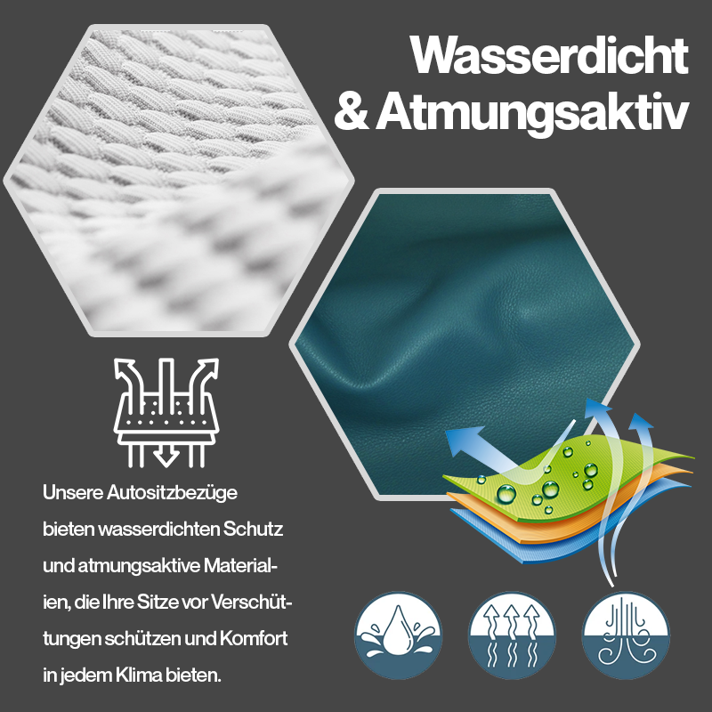 Nox Komplettsatz Universeller Atmungsaktiver Wasserdichter Fahrzeugsitzbezug aus Leder für Autos und SUVs