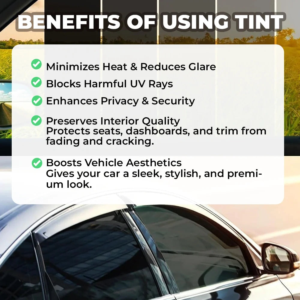 Universal Reduce Infrared Heat & Block UV by 99% Removable Window Tint Film for Cars