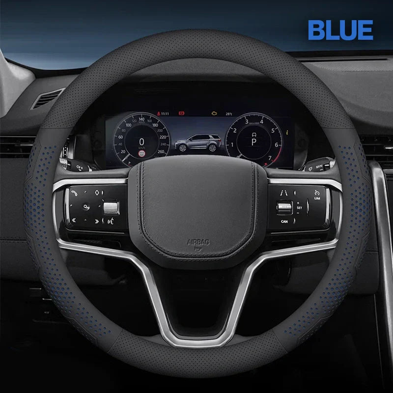 Gripex 2025 UltraGrip Breathable Leather Steering Wheel Cover | Anti-Slip, Universal Fit