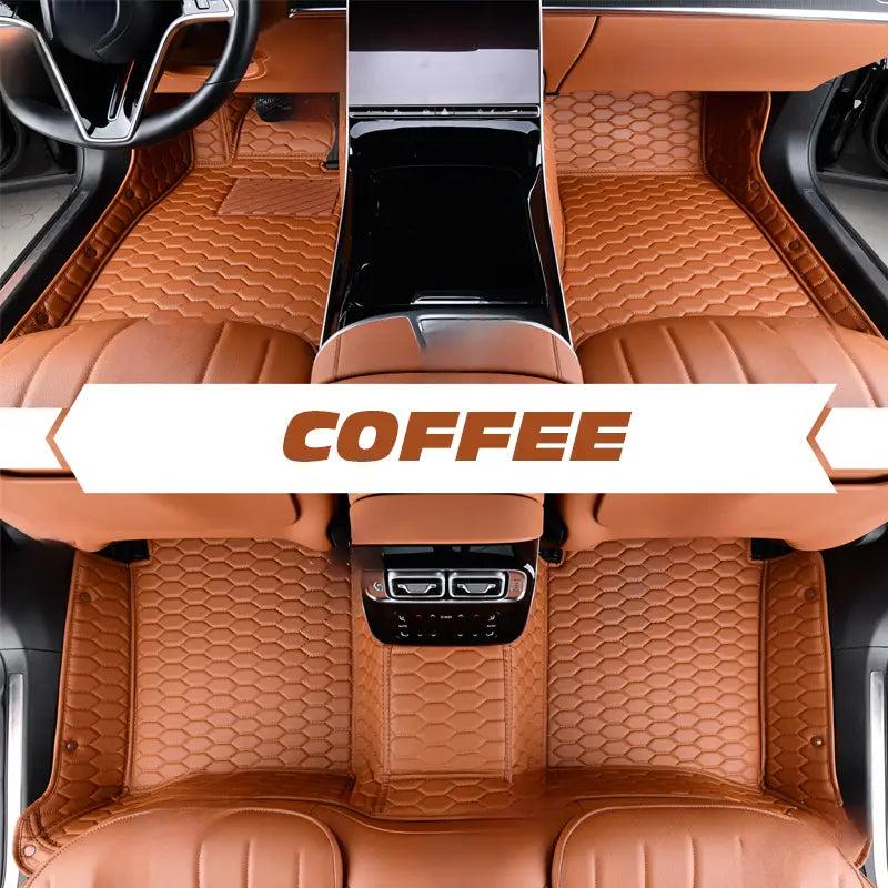 DriveMax Leather Floor Mats Covers | Heavy Duty, Universal Fit Floor Mats for Cars, SUVs, and Trucks