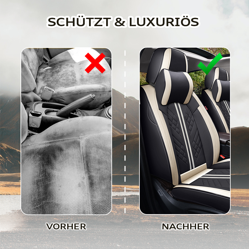 Alexcar Zetas Komplett-Set Universeller Atmungsaktiver Wasserdichter Fahrzeug-Lederbezug für Autos, SUVs, Pickup-Trucks