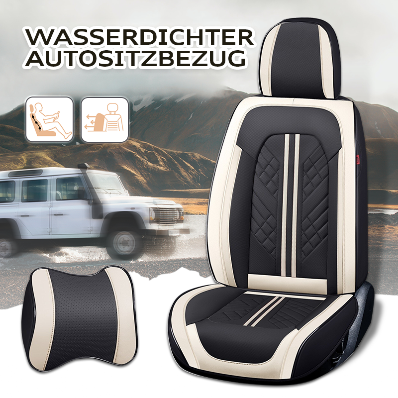 Alexcar Zetas Komplett-Set Universeller Atmungsaktiver Wasserdichter Fahrzeug-Lederbezug für Autos, SUVs, Pickup-Trucks