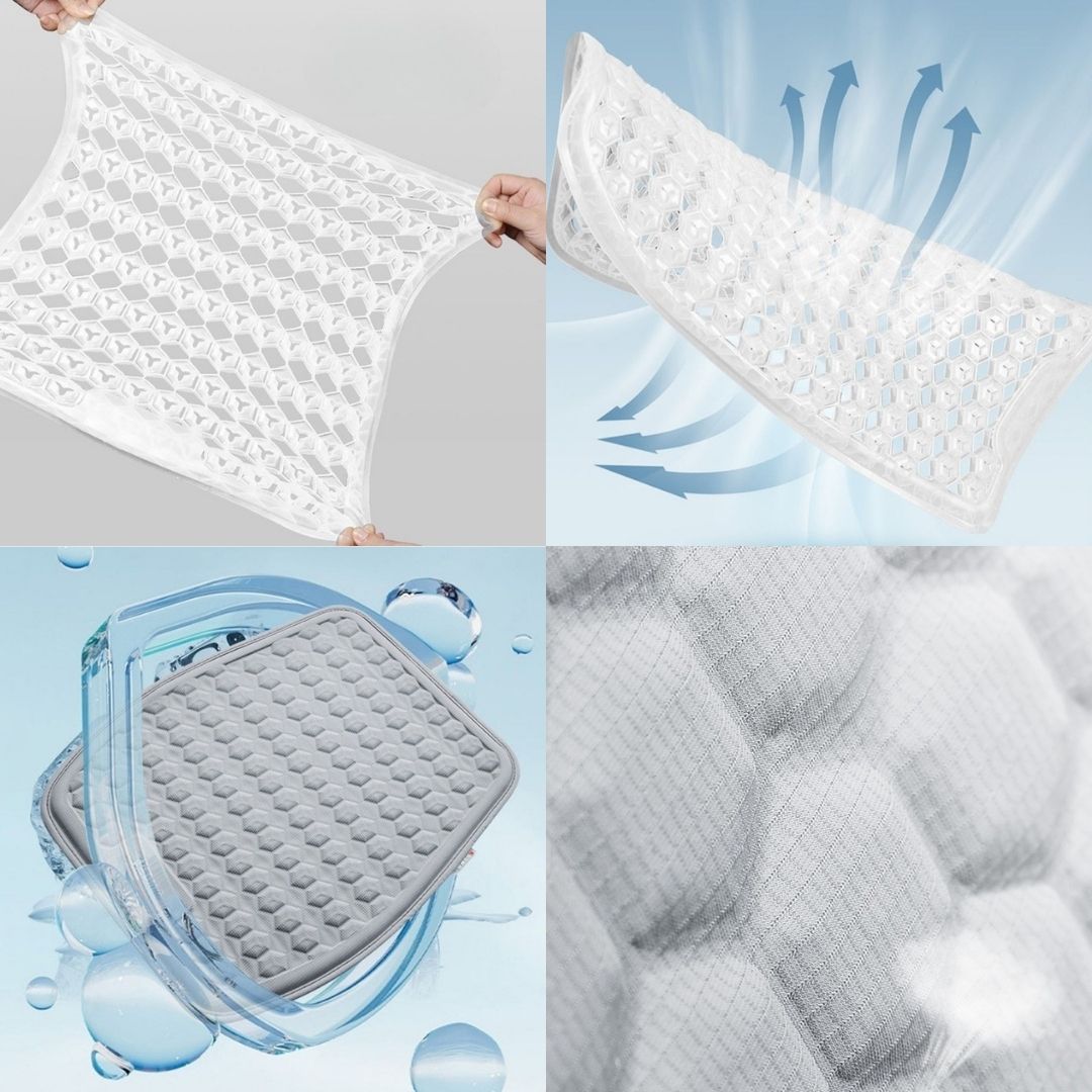 Summer Cool Car Cushion Set, High-Elastic Breathable Gel Cushion