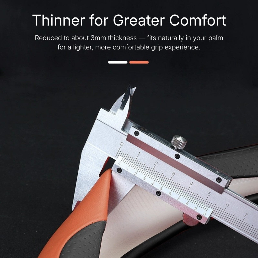 Cut-Off Design Ultra-Thin Leather Steering Wheel Cover