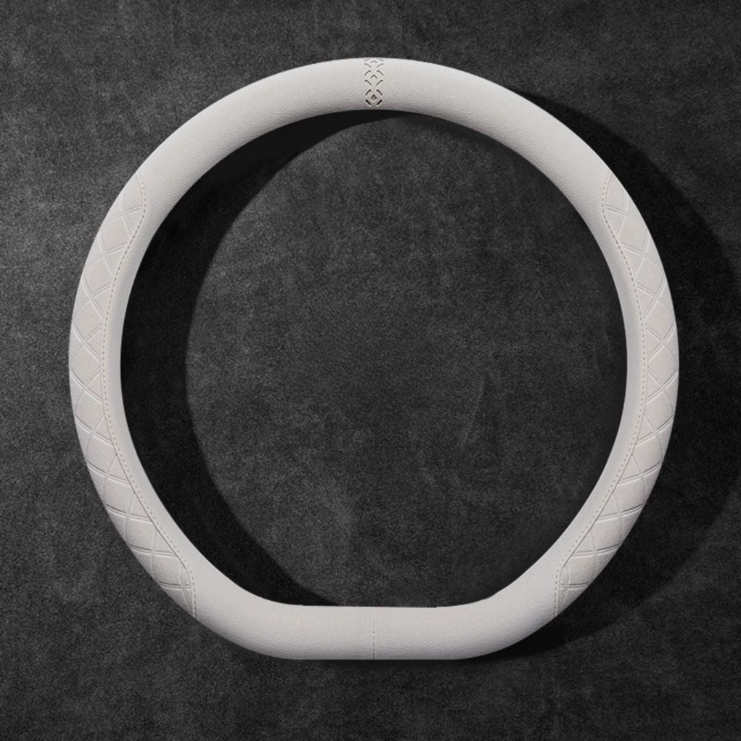 Rivo Suede Steering Wheel Cover – Non-Slip, Breathable, Sweat-Absorbing, 4-Season Universal Fit