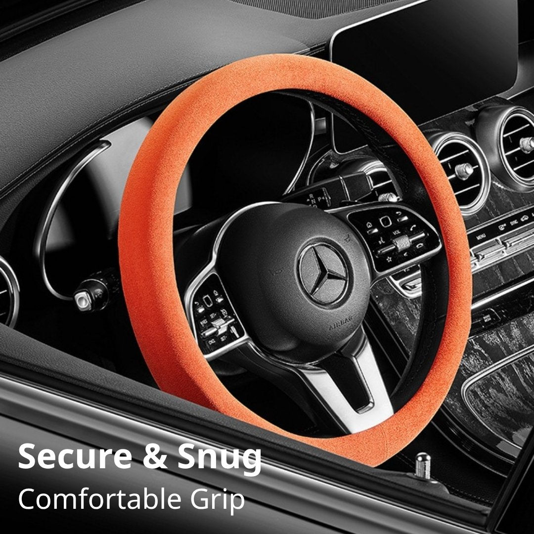 Dedicated Suede Steering Wheel Cover | Anti-Slip & Sweat-Absorbing