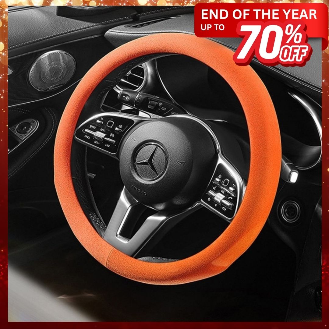 Dedicated Suede Steering Wheel Cover | Anti-Slip & Sweat-Absorbing