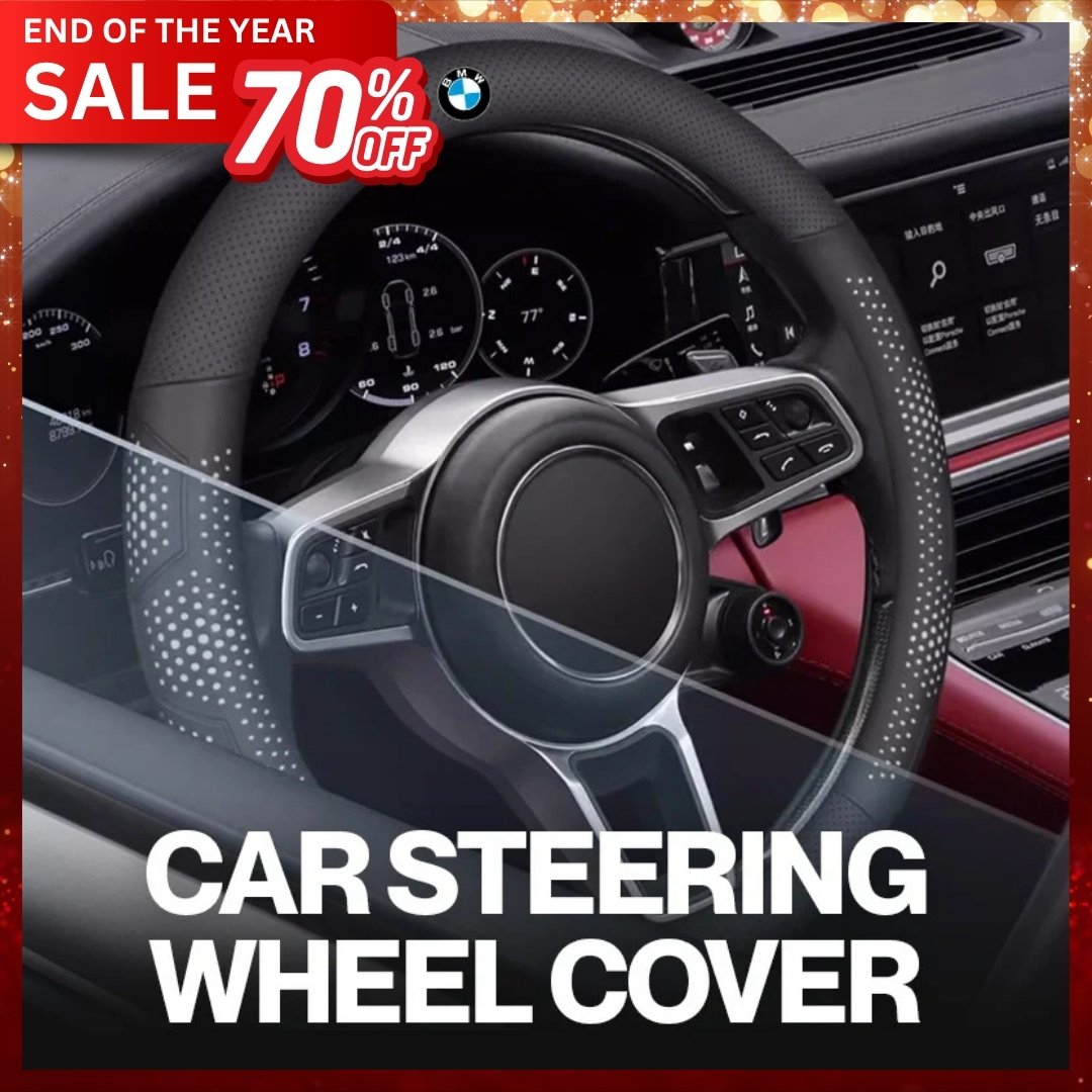 Gripex 2025 UltraGrip Breathable Leather Steering Wheel Cover | Anti-Slip, Universal Fit