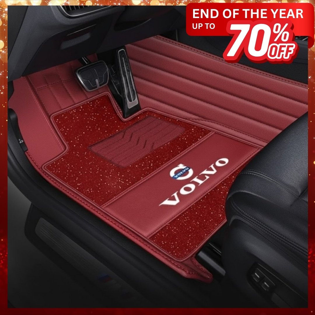 Starlise Sparkle Full-enclosed Leather Car Floor Mats - Logo Customizable