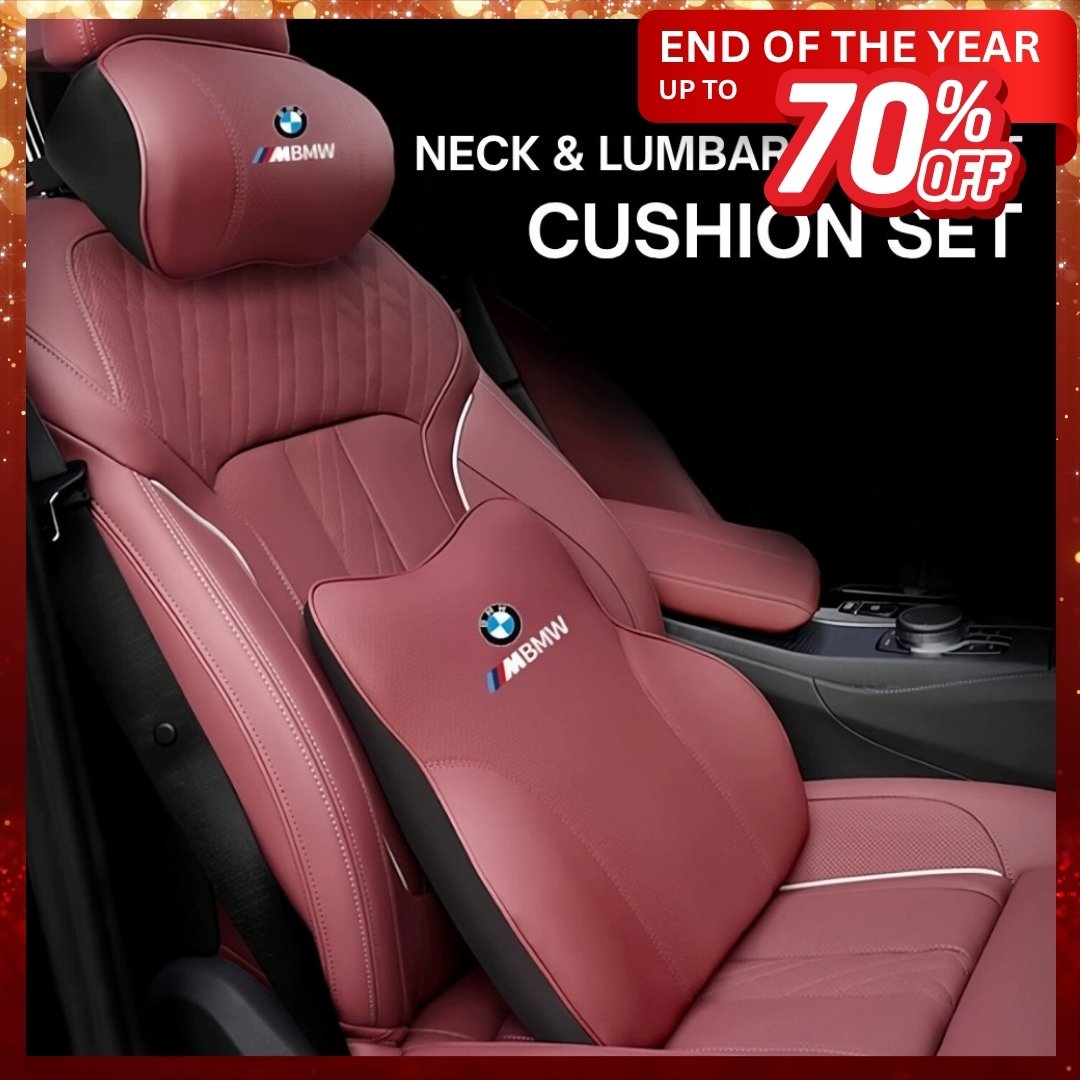 Logo Customizable Memory Foam Car Seat Cushion – Ergonomic Neck & Lumbar Support Set