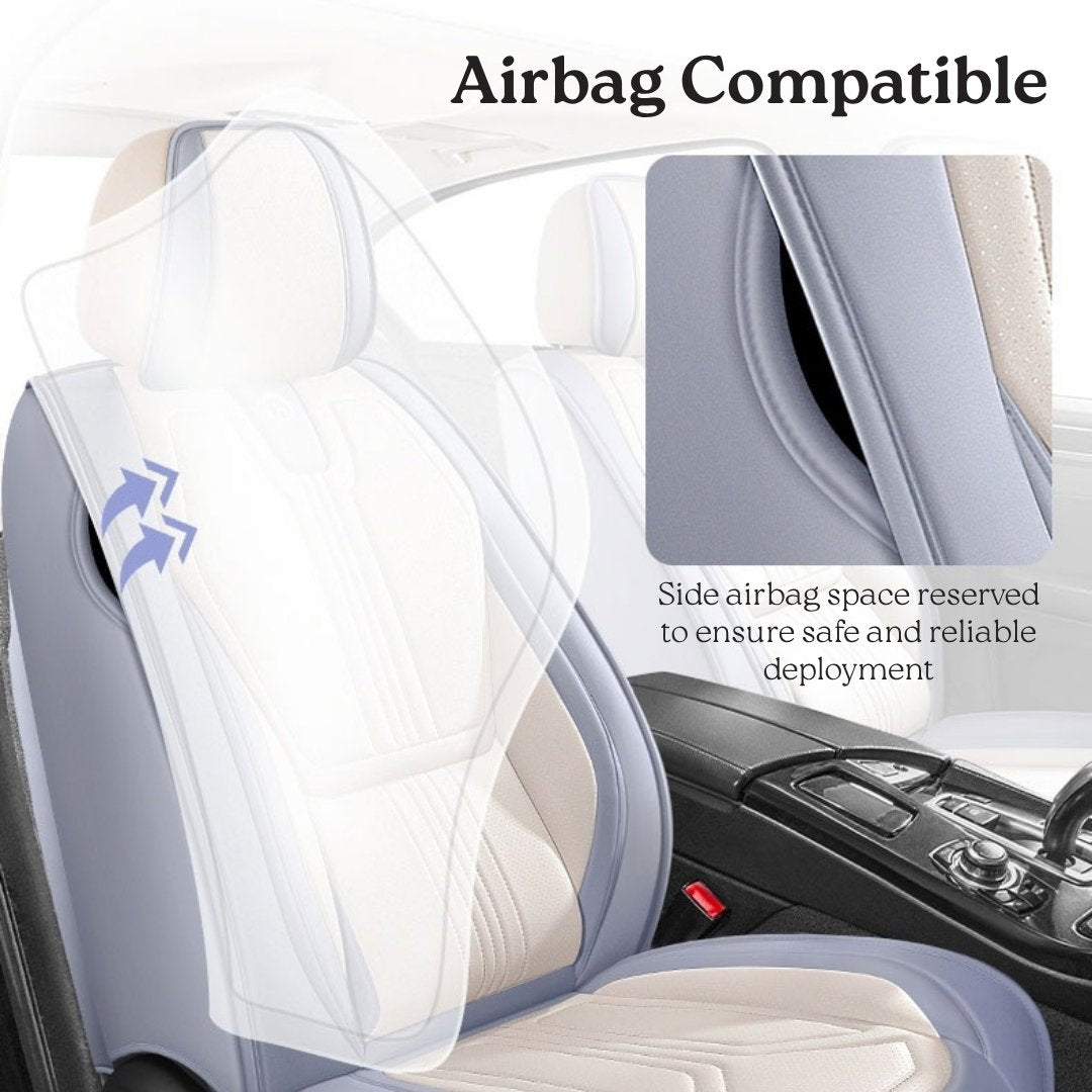 All-Season Breathable Nappa Leather Car Seat Covers