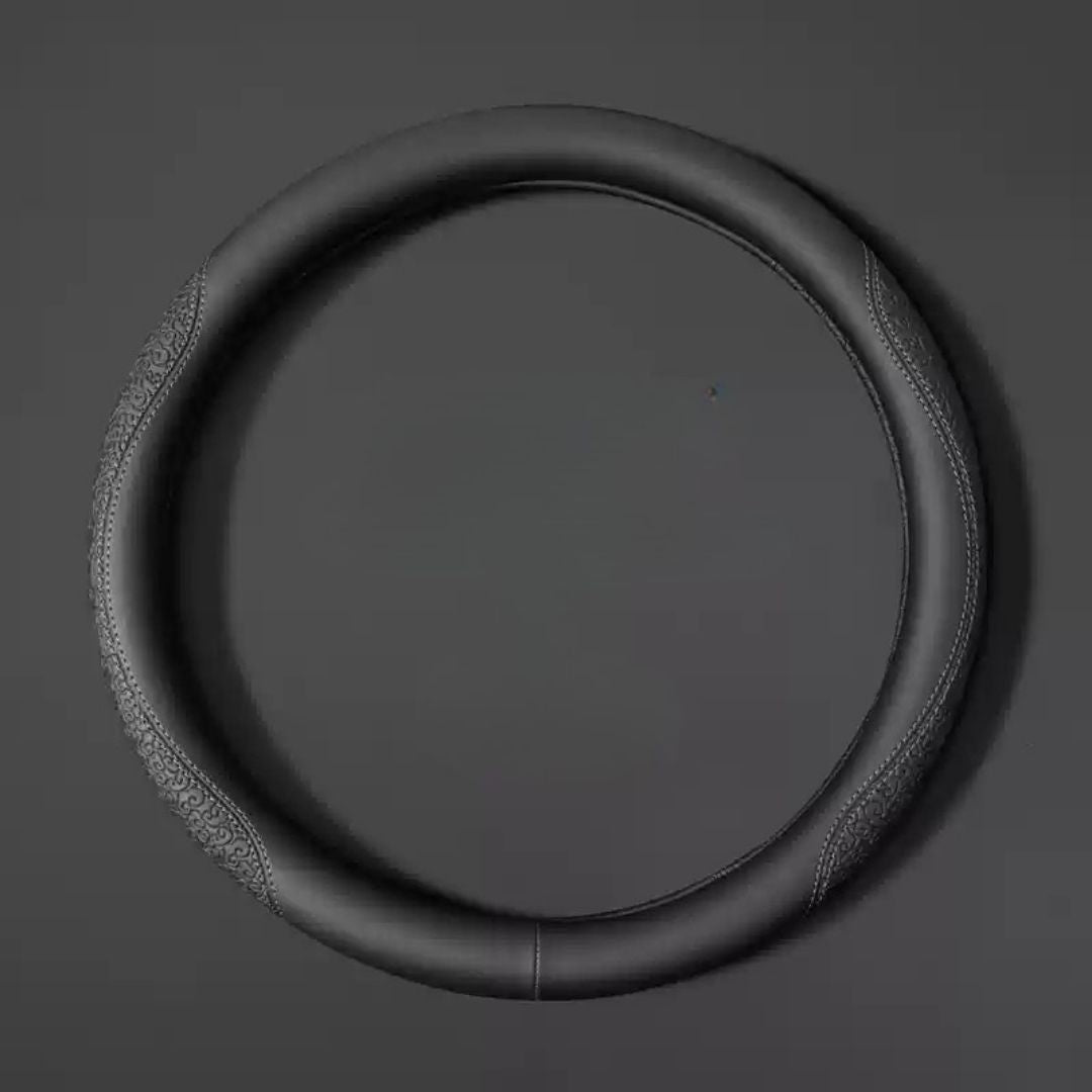 Geni Ultra-thin Steering Wheel Cover | Anti-slip, Sweat-absorbing, Soft Leather Pattern Round Handlebar Cover