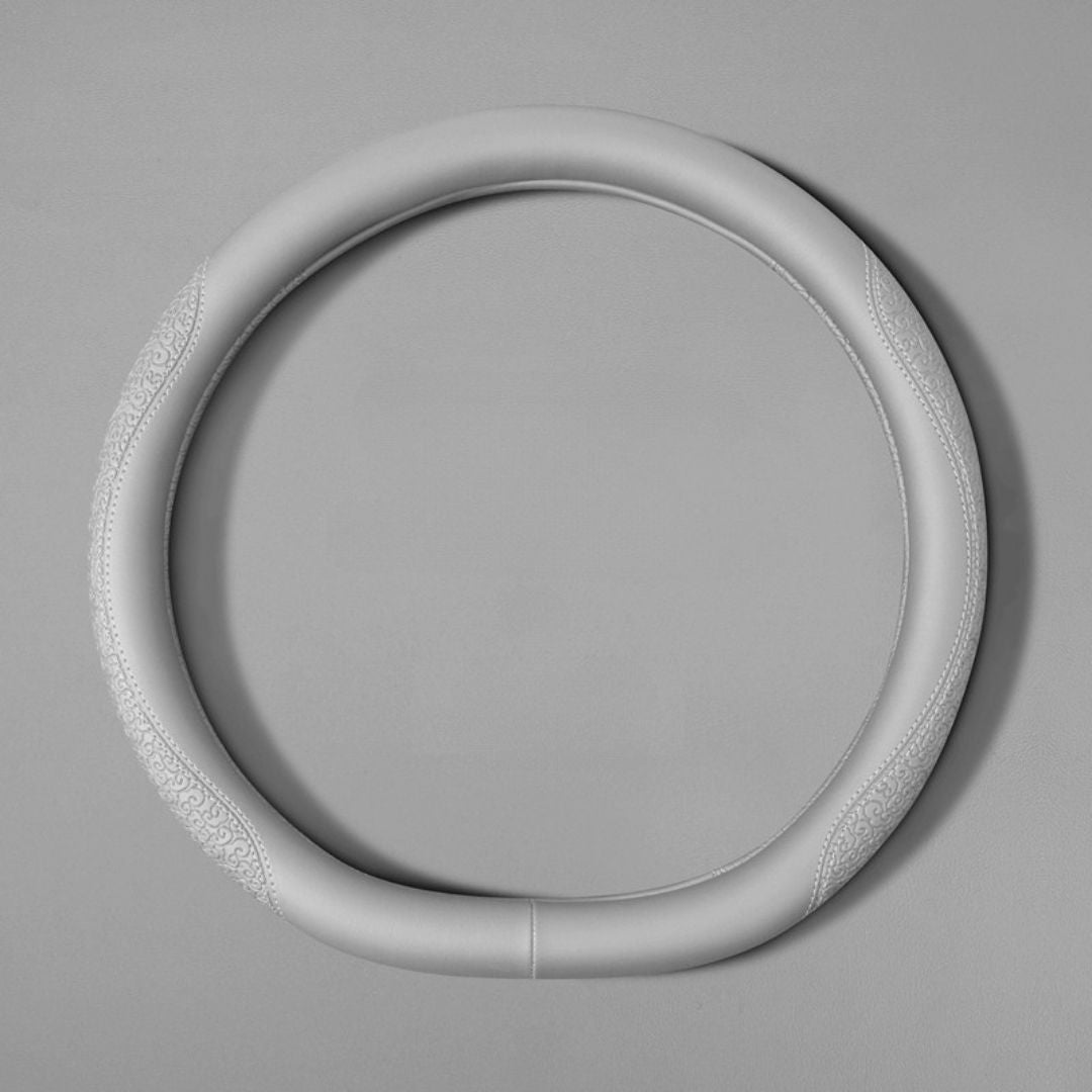 Geni Ultra-thin Steering Wheel Cover | Anti-slip, Sweat-absorbing, Soft Leather Pattern Round Handlebar Cover