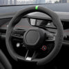 Suede Steering Wheel Cover – Anti-Slip, Ultra-Thin, 4-Season Universal Fit for D-Shaped Wheels (VW, BMW, etc.)