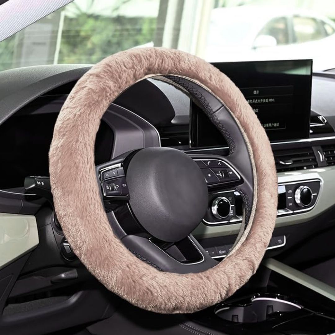 Car Steering Wheel Cover Winter Fluffy Rabbit Hair