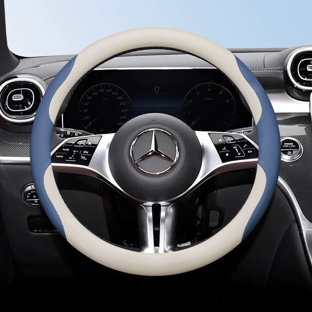 Cut-Off Design Ultra-Thin Leather Steering Wheel Cover