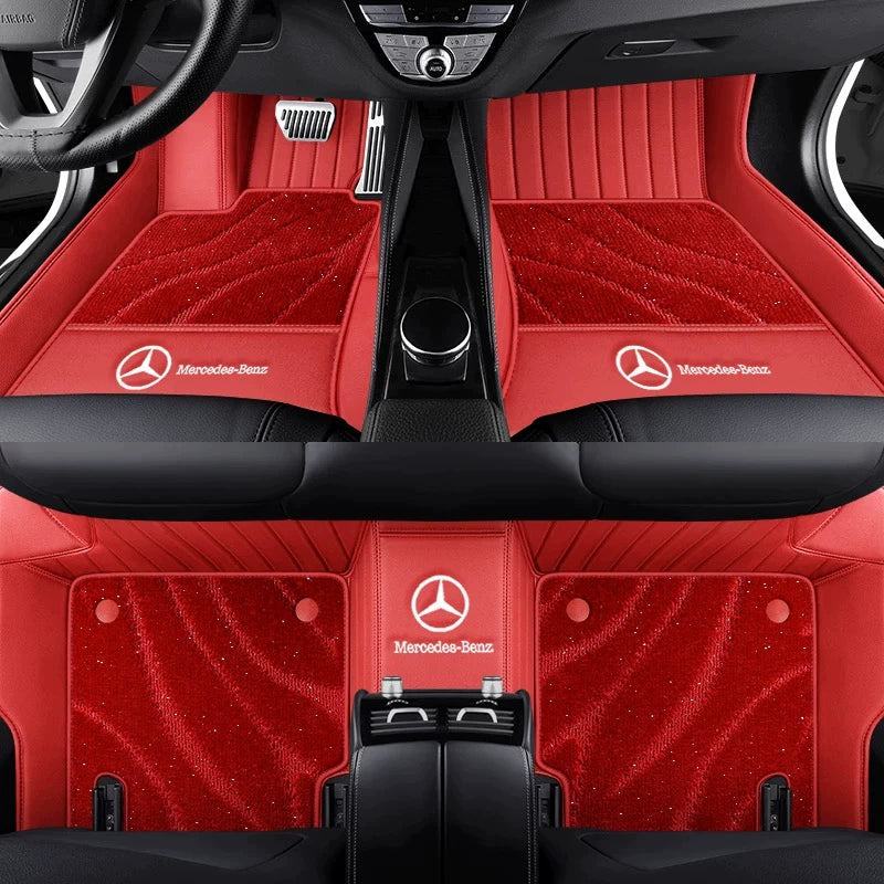 Fully Enveloping Leather Car Floor Mats - Logo Customizable