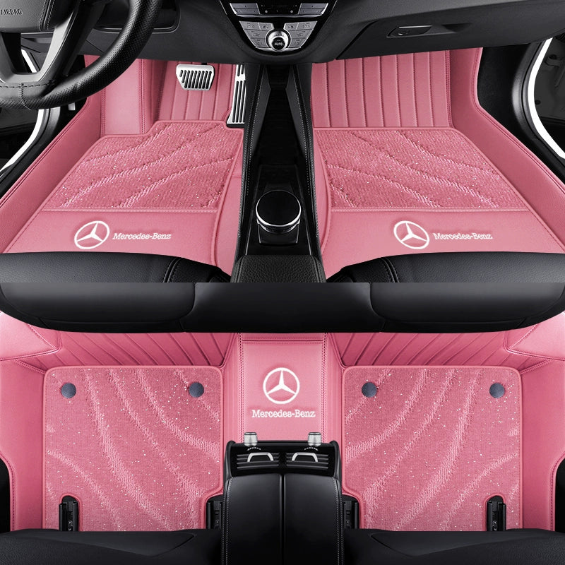 Fully Enveloping Leather Car Floor Mats - Logo Customizable