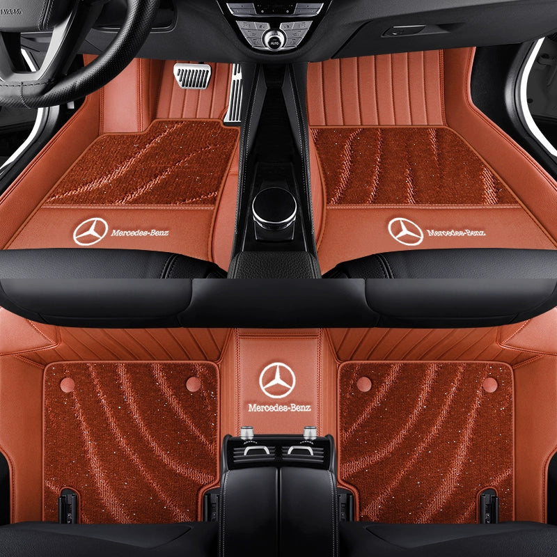 Fully Enveloping Leather Car Floor Mats - Logo Customizable