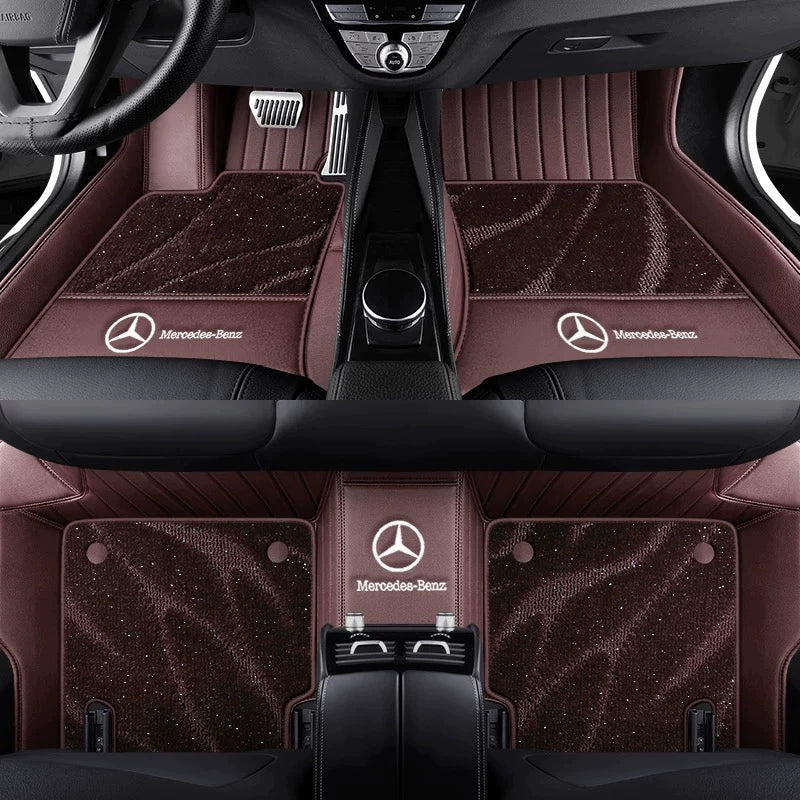 Fully Enveloping Leather Car Floor Mats - Logo Customizable