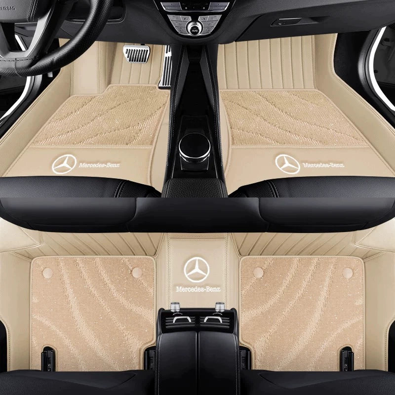 Fully Enveloping Leather Car Floor Mats - Logo Customizable