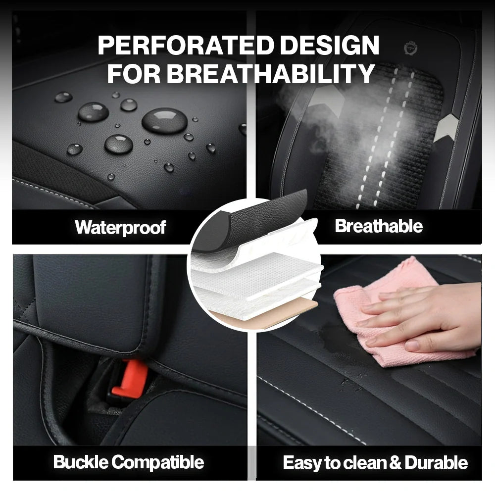 Nozel Lumbar Support Seat Cover, Custom Fit All-Season Seat Cushion for Car