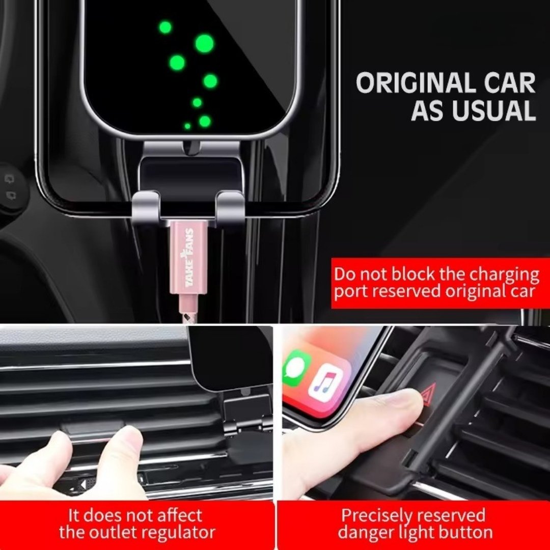 Car Wireless Fast Charging Phone Holder (Red)