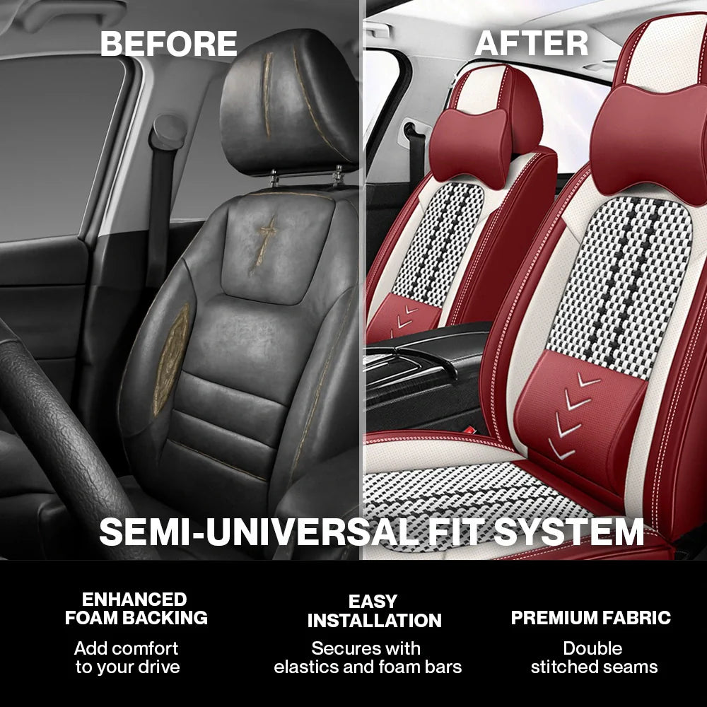 Nozel Lumbar Support Seat Cover, Custom Fit All-Season Seat Cushion for Car