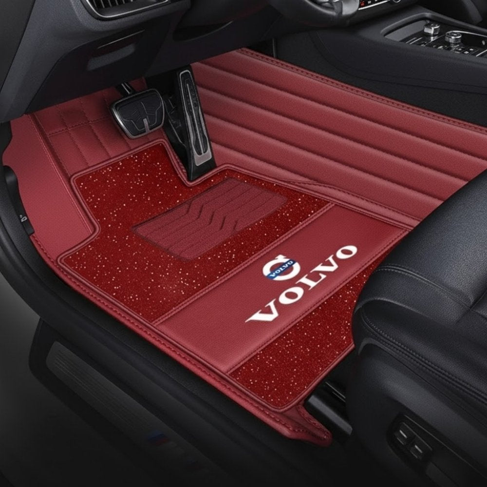 Starlise Sparkle Full-enclosed Leather Car Floor Mats - Logo Customizable