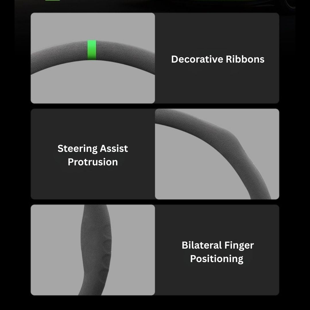 Suede Steering Wheel Cover – Anti-Slip, Ultra-Thin, 4-Season Universal Fit for D-Shaped Wheels (VW, BMW, etc.)
