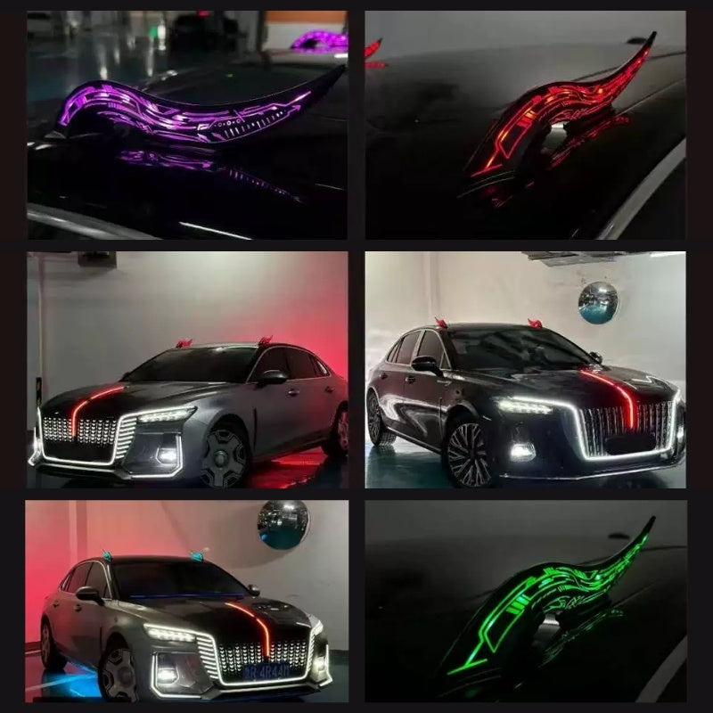 Cyberpunk LED Dragon Horn Car Roof Fin (1 pair)