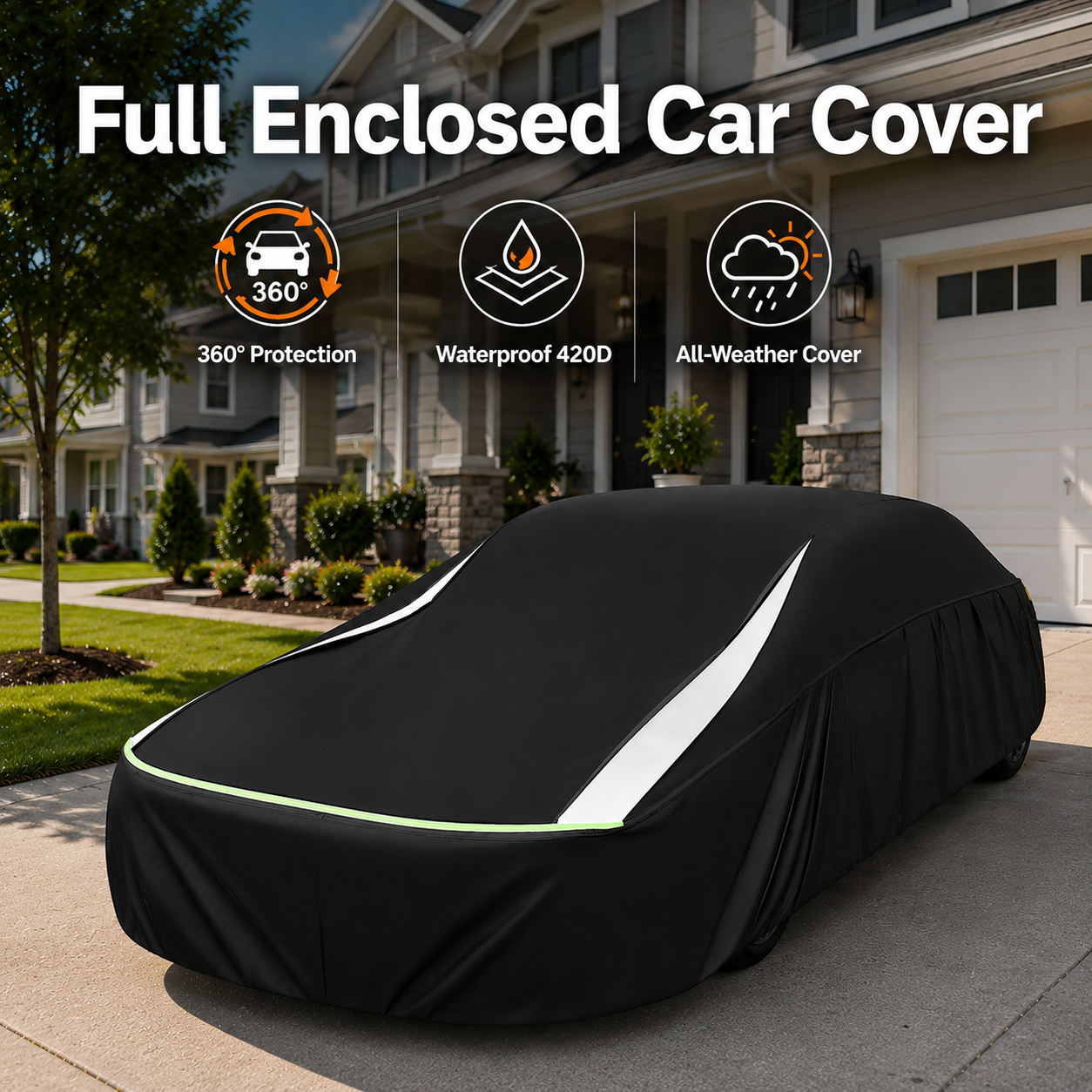 Full 360° Car Cover | Waterproof 420D, All-Weather Protection