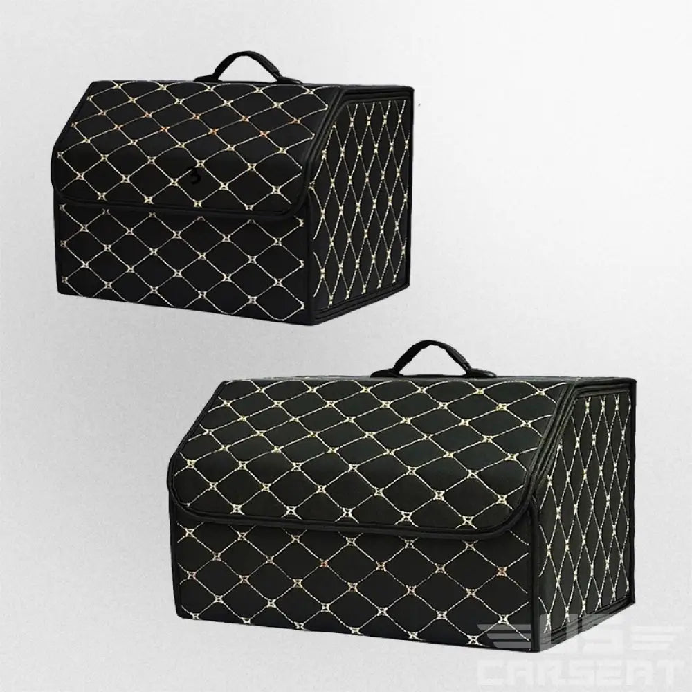 Jacky Multipurpose Collapsible Lid Portable Car Trunk Storage Organizer Black / Set 2 (M & L)